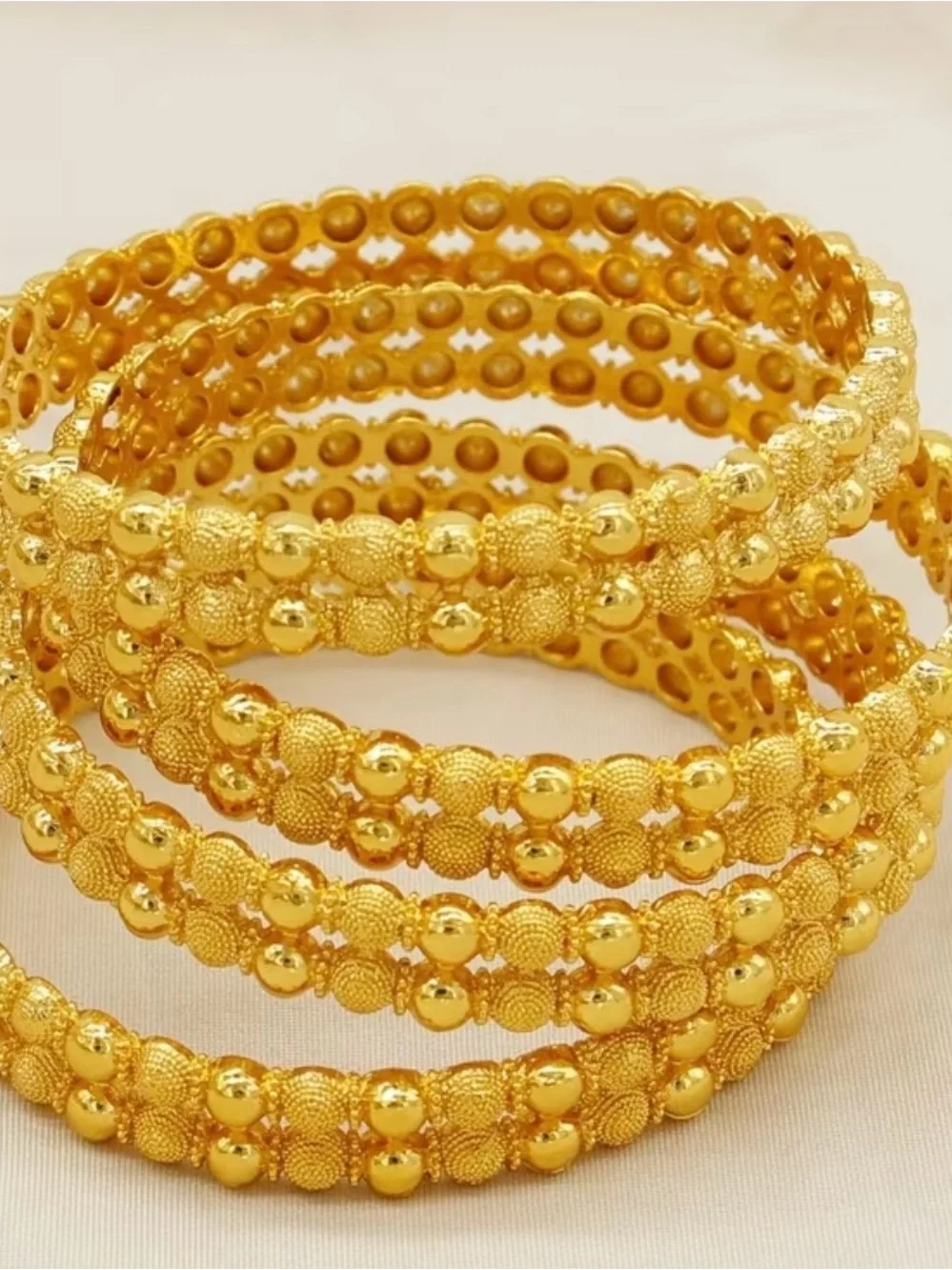 4 pc Indian golden bangles set size 2.8